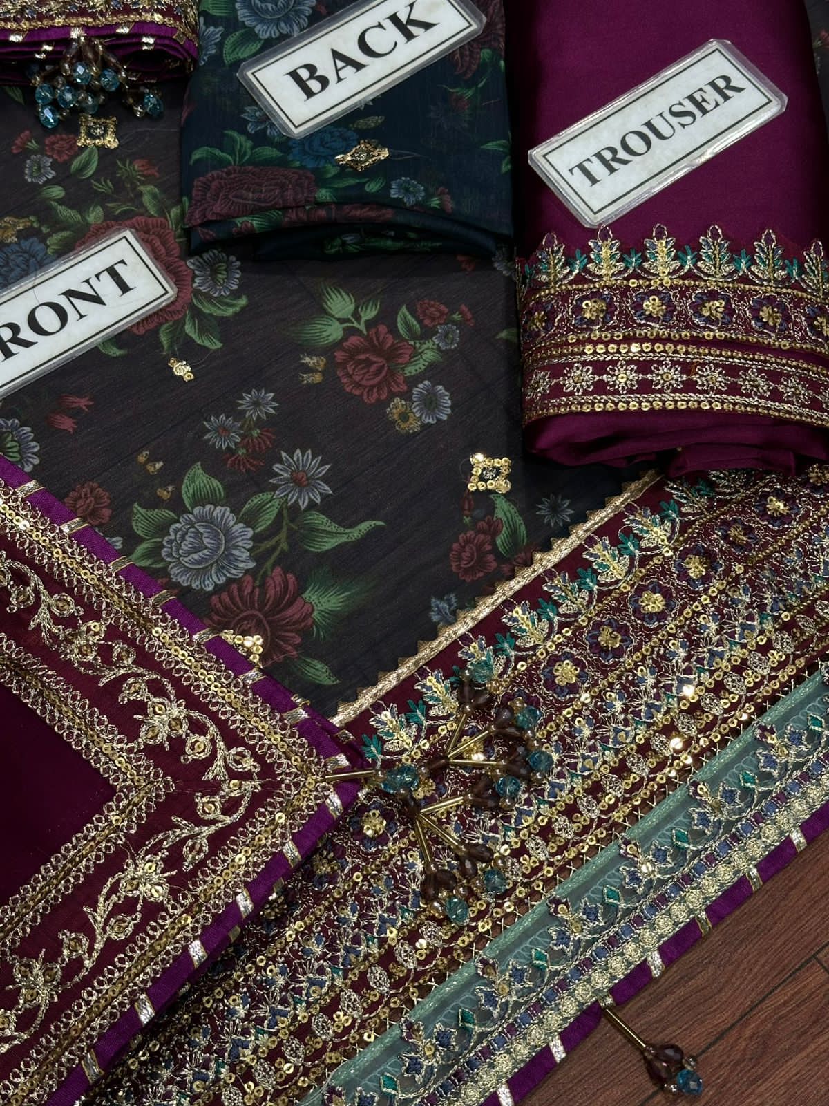 BAROQUE Chiffon Unstitched Suit