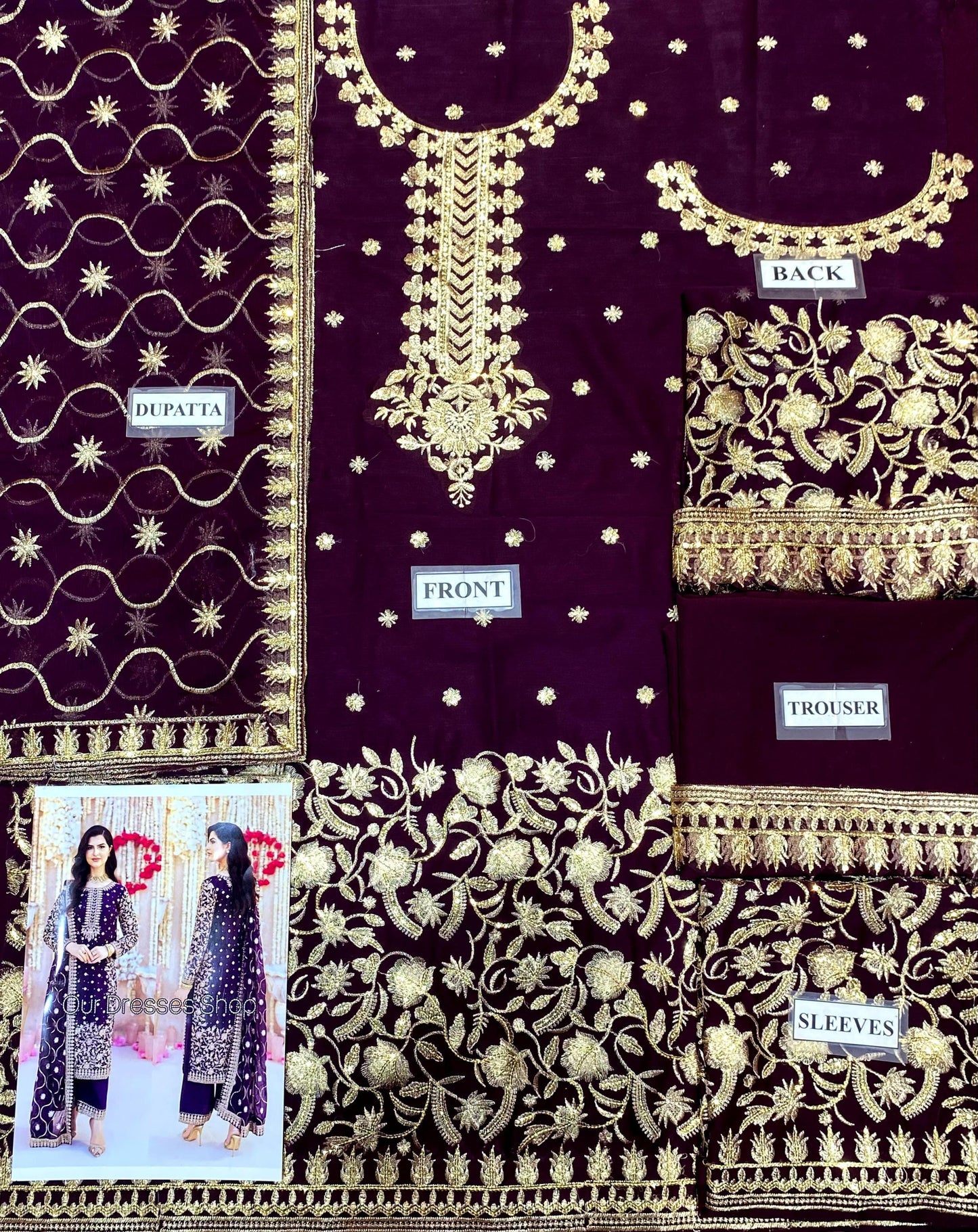 Luxury Chiffon Party Wear – Heavy Embroidered 3PC Suit