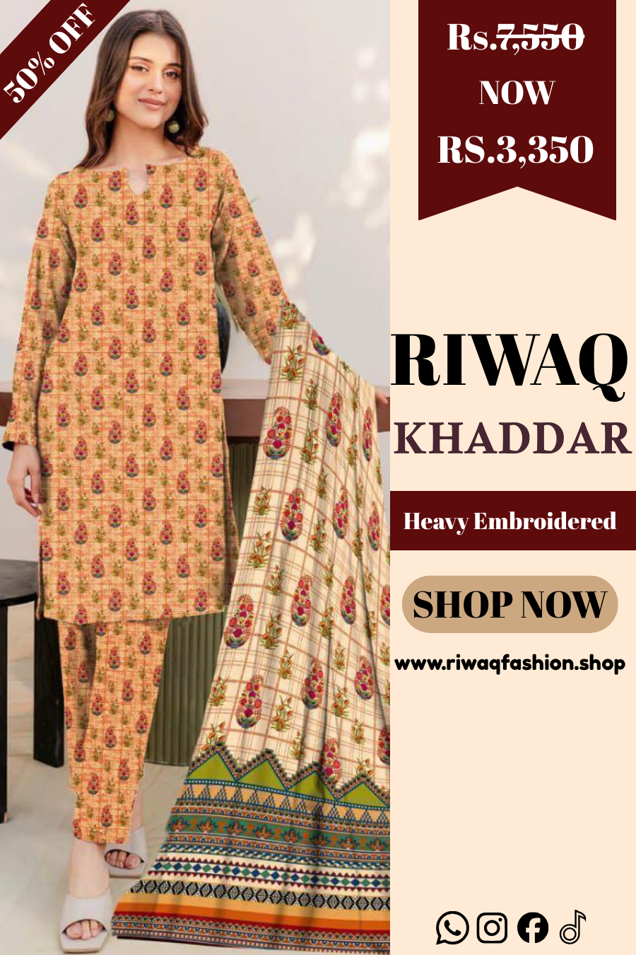 SAPPHIRE 3PC Printed Khaddar