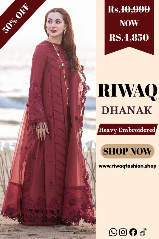 Premium Qalamkar Mahroon — a rich embroidered Dhanak suit designed for timeless winter elegance.