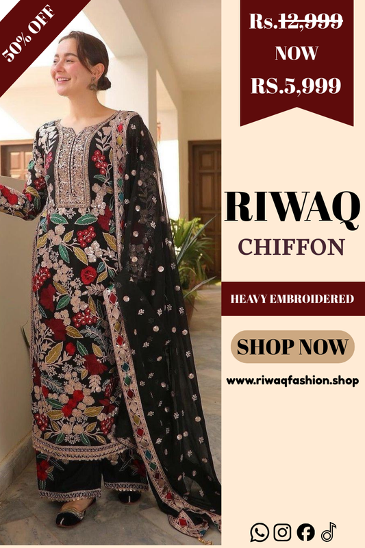 Haseen Mehnaaz – Luxury Heavy Embroidered Chiffon 3-Piece Master Replica Suit