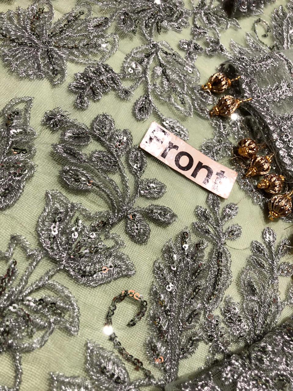 ZARIF Luxury Net Collection – Fully Embroidered Designer Suit with Spangle Work