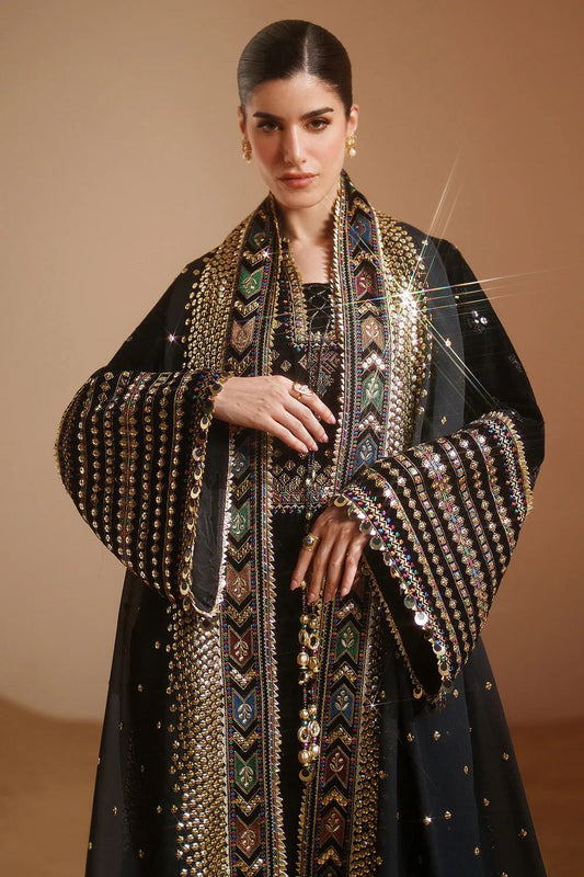 JAZMIN Velvet Elegance – Luxury Unstitched Replica with 9MM Sequin Work