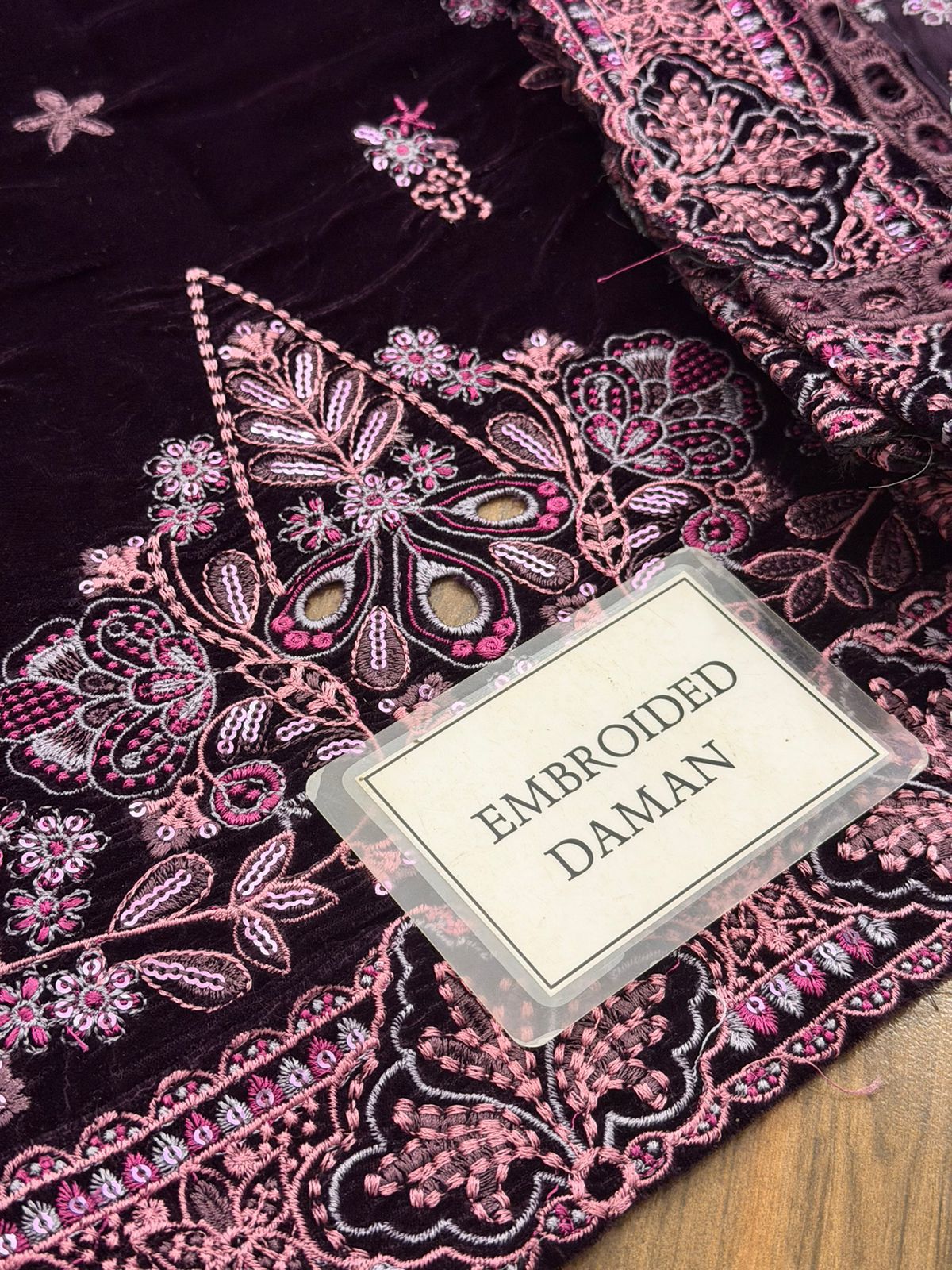 Charizma Velvet Collection Luxury Heavy Embroidered Velvet Suit with Shawl