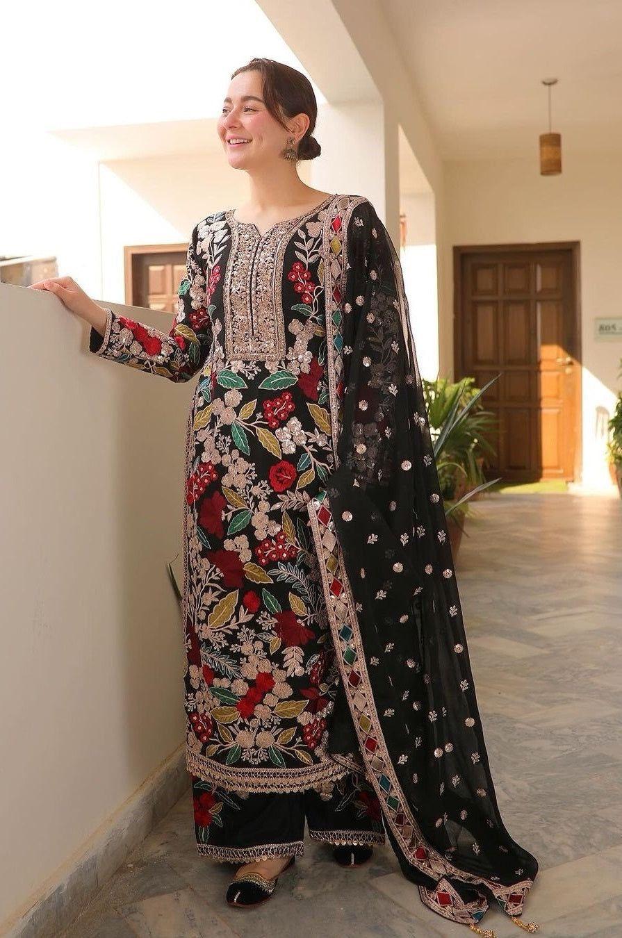 Haseen Mehnaaz – Luxury Heavy Embroidered Chiffon 3-Piece Master Replica Suit