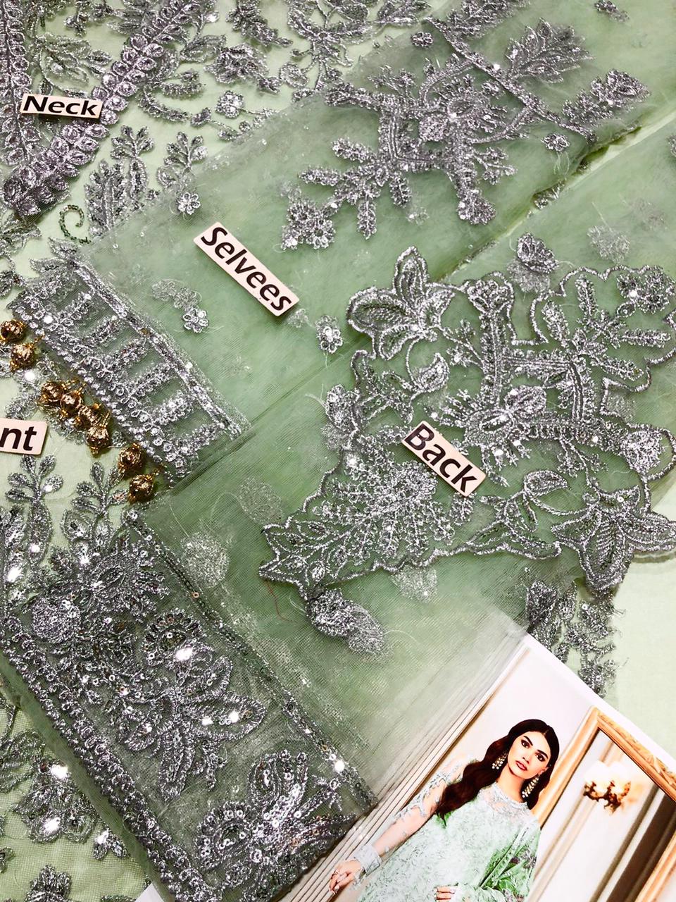 ZARIF Luxury Net Collection – Fully Embroidered Designer Suit with Spangle Work