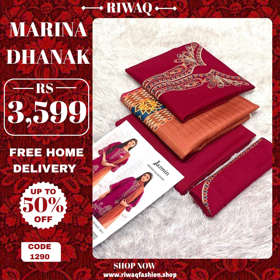 Luxury Dhanak Marina Winter Suit with Embroidered Wool Shawl