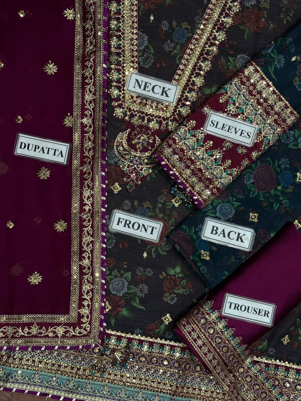 BAROQUE Chiffon Unstitched Suit