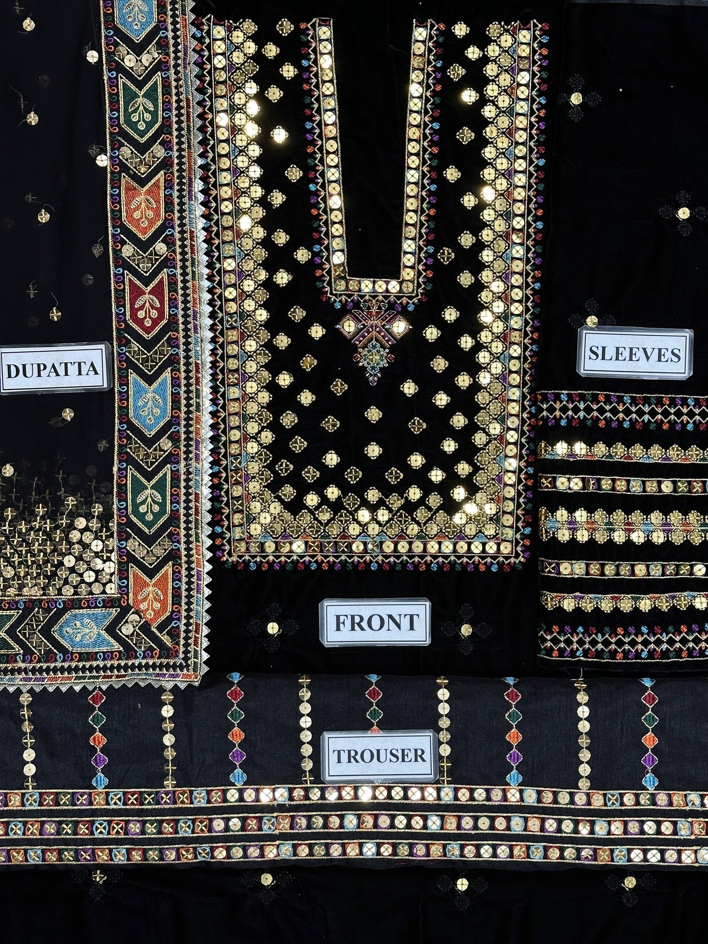 JAZMIN Velvet Elegance – Luxury Unstitched Replica with 9MM Sequin Work