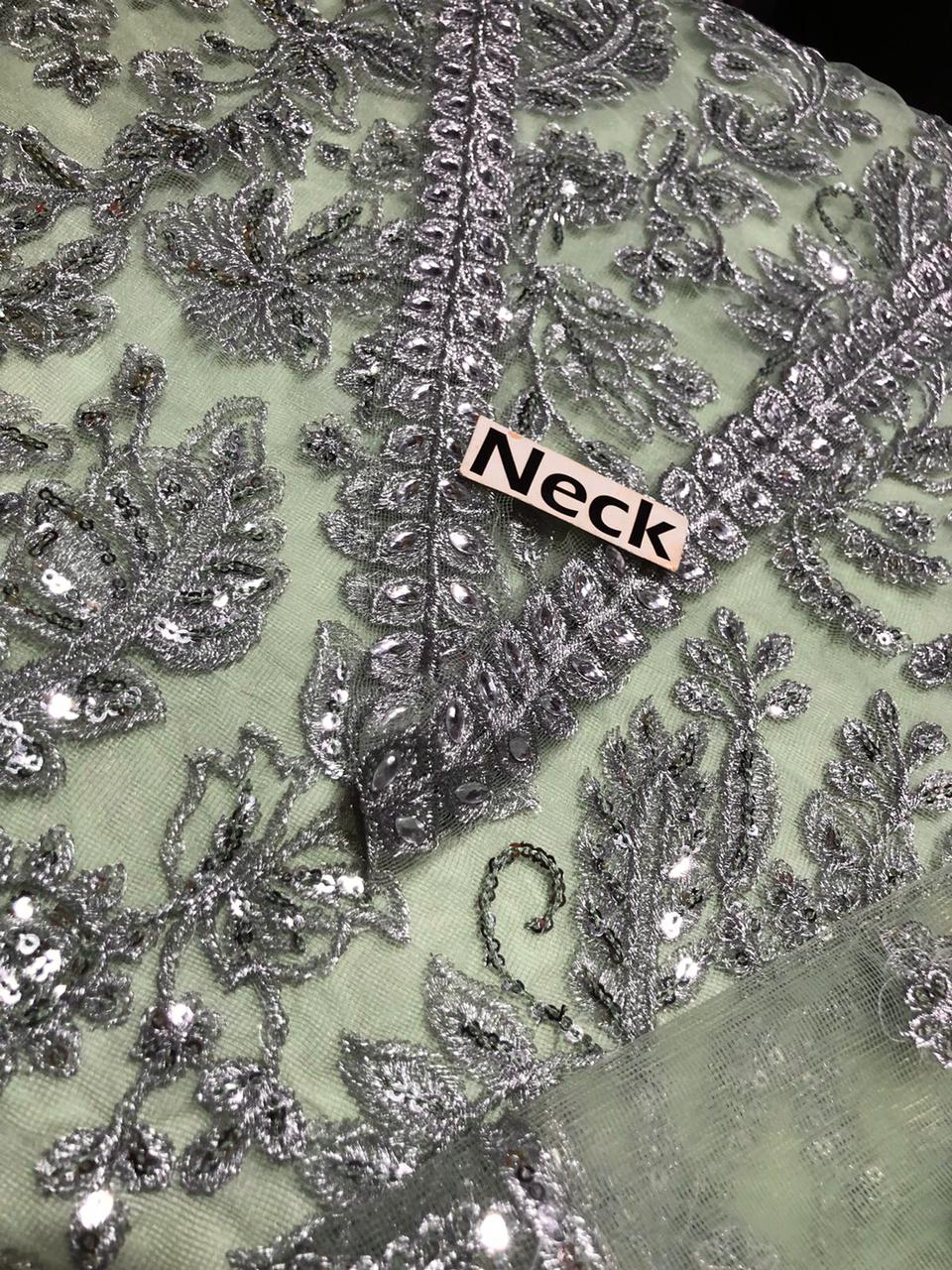 ZARIF Luxury Net Collection – Fully Embroidered Designer Suit with Spangle Work