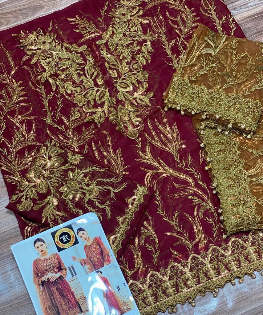 IZNIK Luxury Chiffon Suit with Heavy Net Embroidered Dupatta