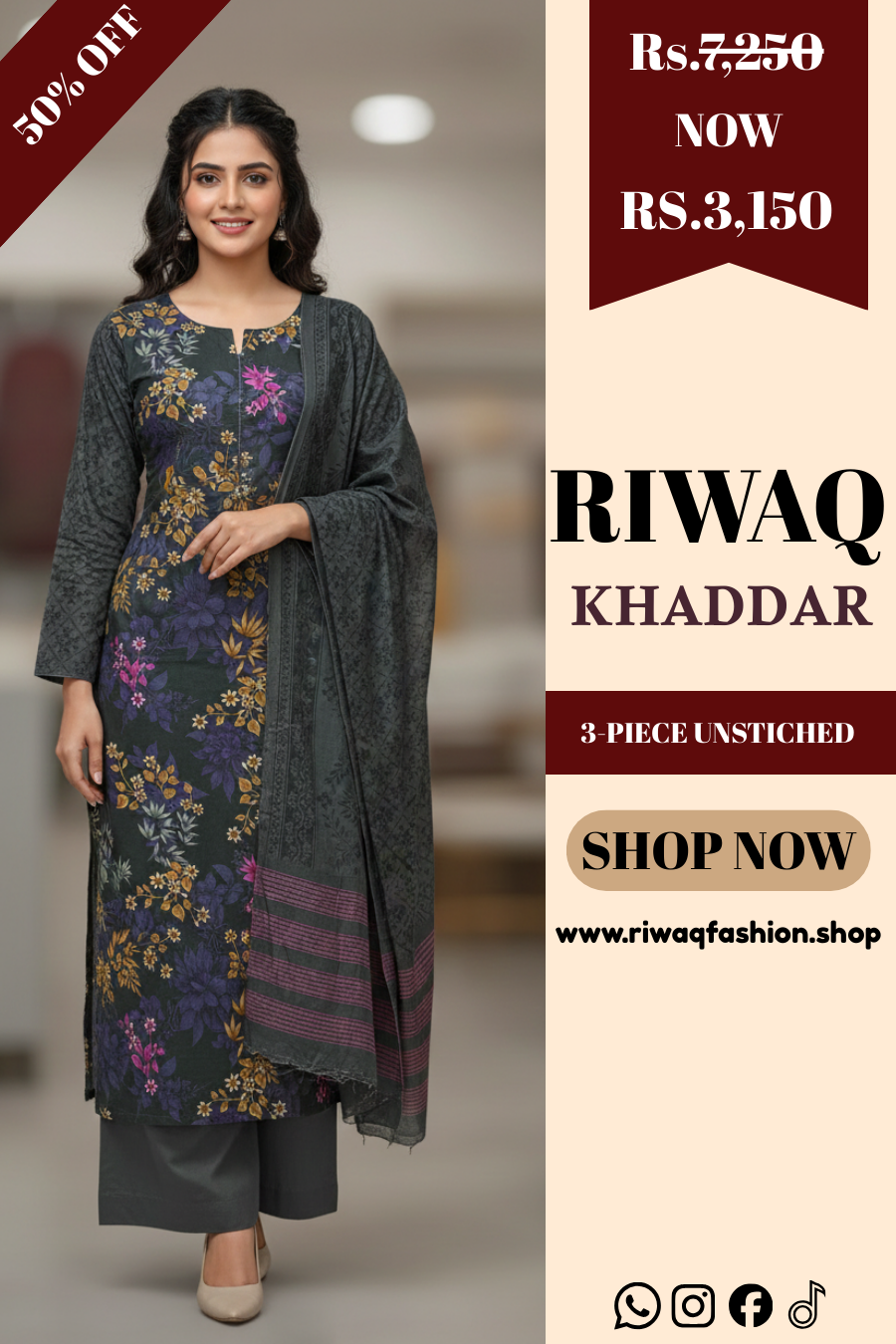 3PC Khaddar Suit Collection – Premium Mix Brands
Iznik | Maria B Inspired