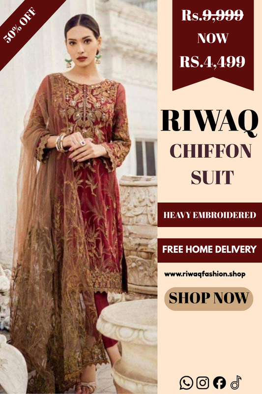 IZNIK Luxury Chiffon Suit with Heavy Net Embroidered Dupatta