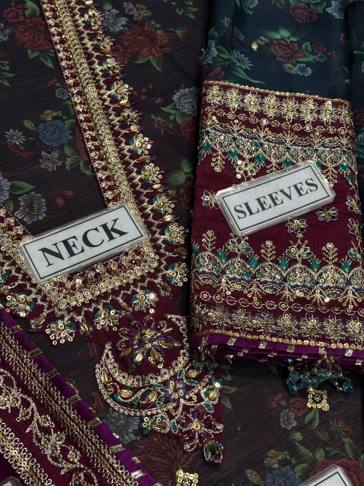 BAROQUE Chiffon Unstitched Suit