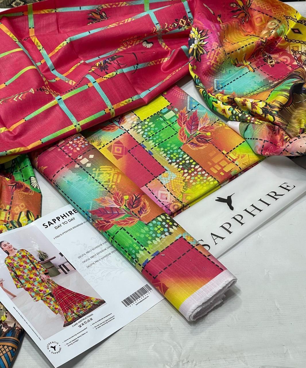 SAPPHIRE 3PC Printed Khaddar